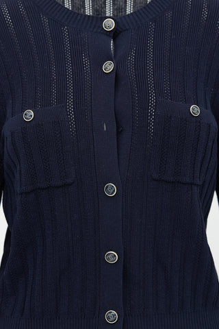 Chanel Ribbed Pointelle Cardigan