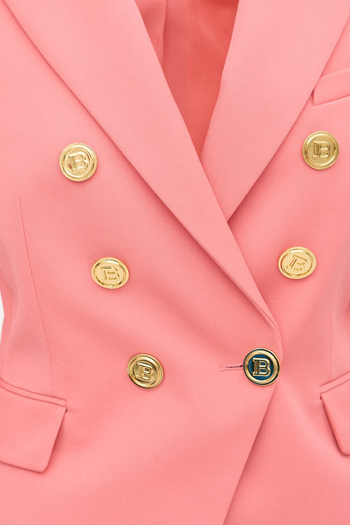 Balmain Wool Crest Button Blazer