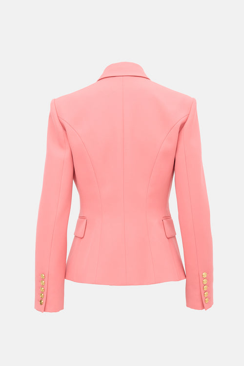 Balmain Wool Crest Button Blazer