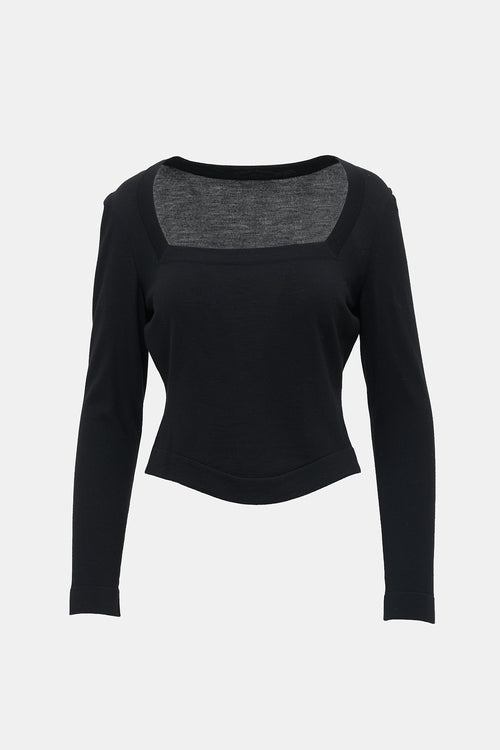 Alaïa Jersey Knit Long Sleeve Sweater