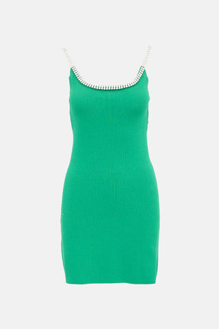 Rabanne Rib Knit Crystal Tank Dress