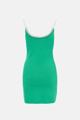 Rabanne Rib Knit Crystal Tank Dress