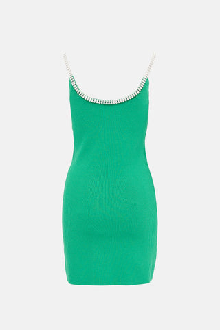 Rabanne Rib Knit Crystal Tank Dress