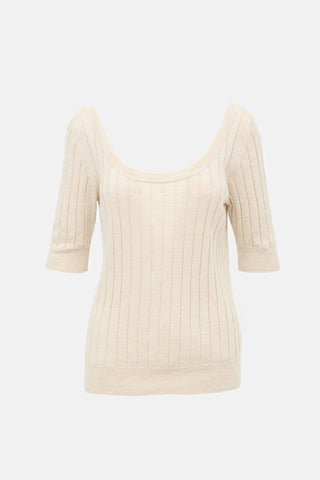 The Row Merino Wool & Silk Knit Top