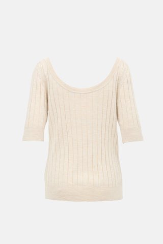 The Row Merino Wool & Silk Knit Top