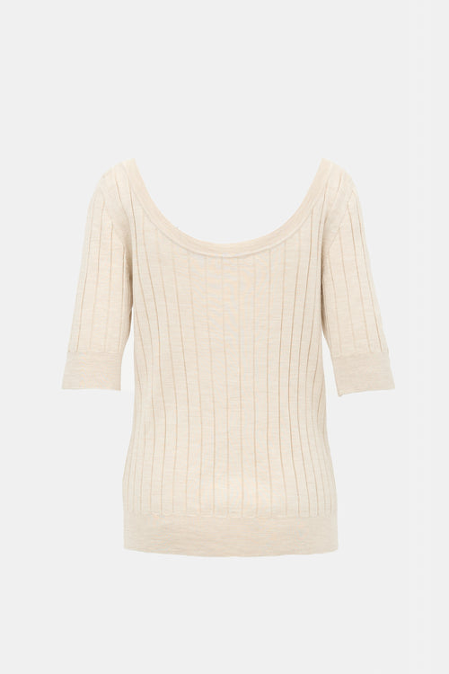 The Row Merino Wool & Silk Knit Top