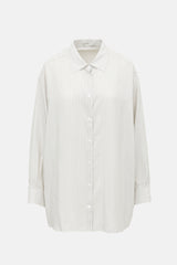 The Row Silk Pinstripe Luka Shirt