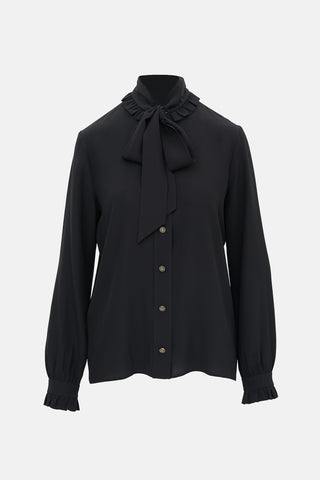 Gucci Ruffled Tie Collar Blouse