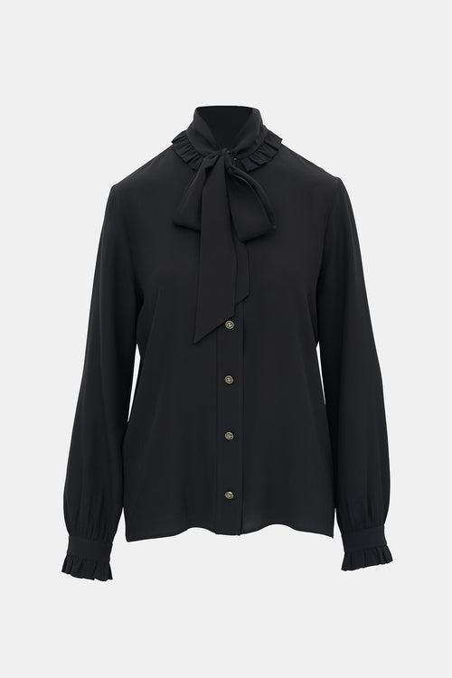 Gucci Ruffled Tie Collar Blouse