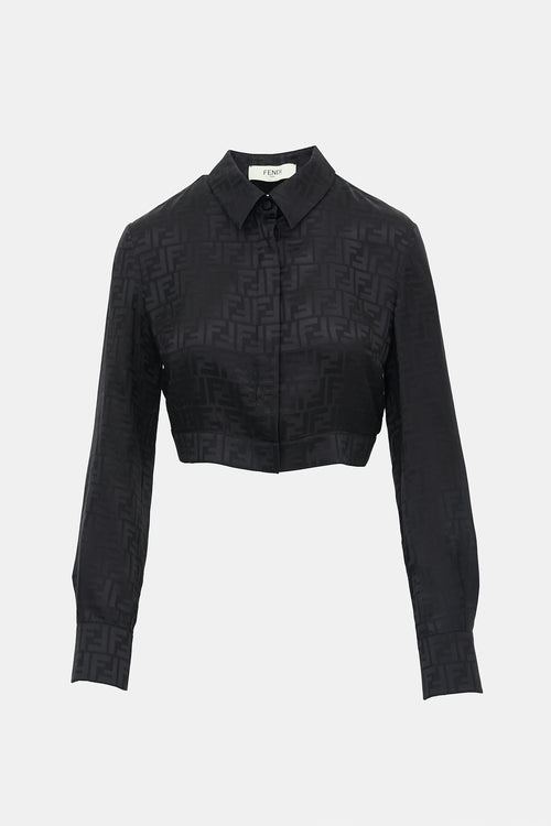 Fendi Silk Monogram Jacquard Shirt
