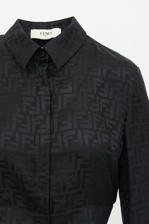 Fendi Silk Monogram Jacquard Shirt