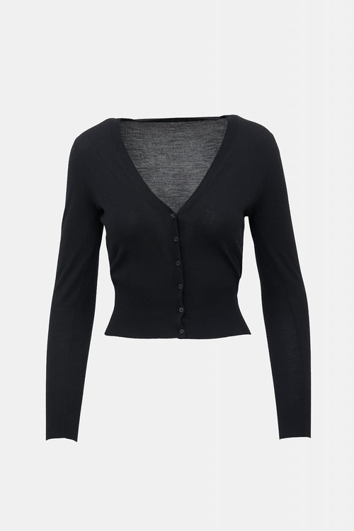 Alaïa Wool Jersey Knit Cardigan