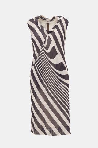 Rick Owens SS 2008 Draped Printed Dress