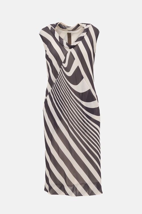 Rick Owens SS 2008 Draped Printed Dress