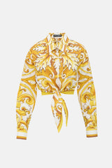Dolce & Gabbana Majolica Tie Cropped Shirt