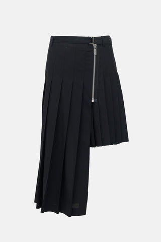 Sacai Asymmetrical Pleated Skirt