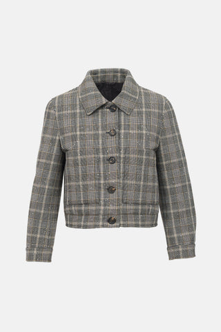 Brunello Cucinelli Wool Glen Check Padded Jacket