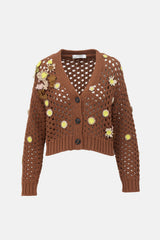 Valentino Crochet Flower Cardigan
