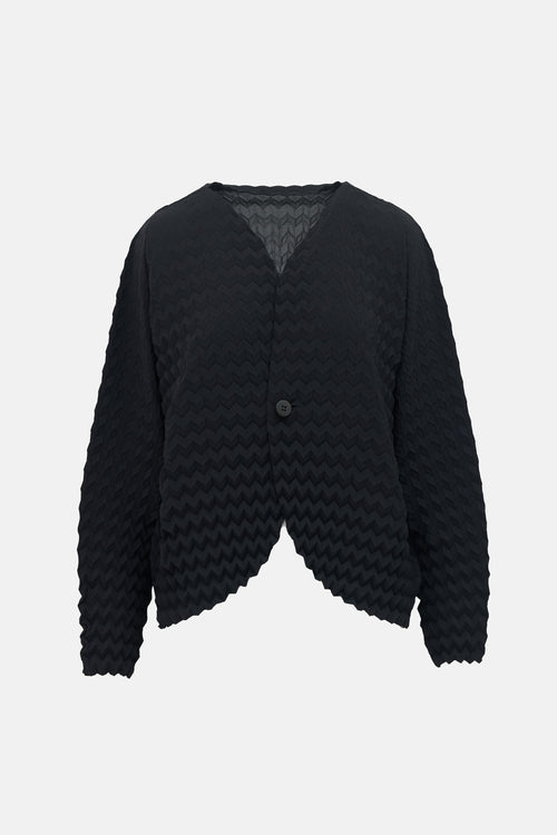 Issey Miyake Chevron Plissé Cardigan