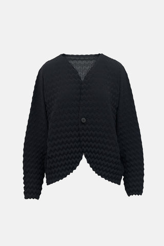 Issey Miyake Chevron Plissé Cardigan