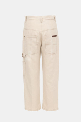 Brunello Cucinelli Linen Monili Straight Leg Pant