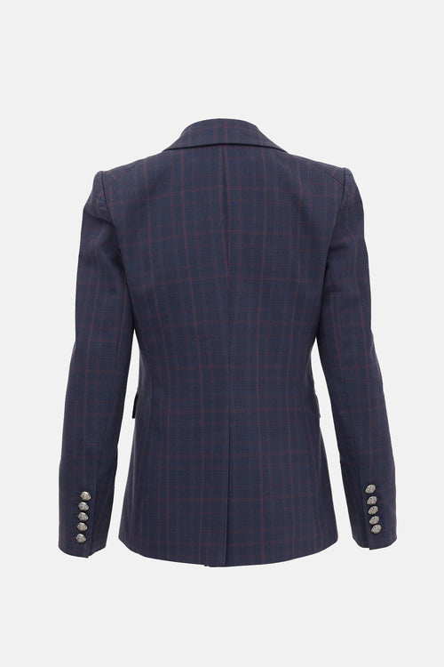 Veronica Beard Checked Miller Dickey Blazer