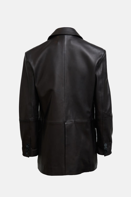 Nour Hammour Leather Cass Blazer