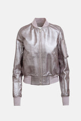 Rick Owens Metallic Leather Bomber Jacket