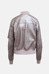 Rick Owens Metallic Leather Bomber Jacket