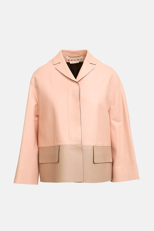 Marni Leather Colour Block Jacket