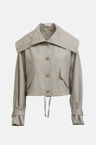 Veronique Leroy Oversized Wool Drawstring Jacket