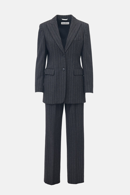 Max Mara Wool Pinstripe Suit