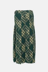 Burberry Wool Check Wrap Skirt