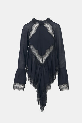 Rosie Assoulin Silk & Wool Lace Blouse