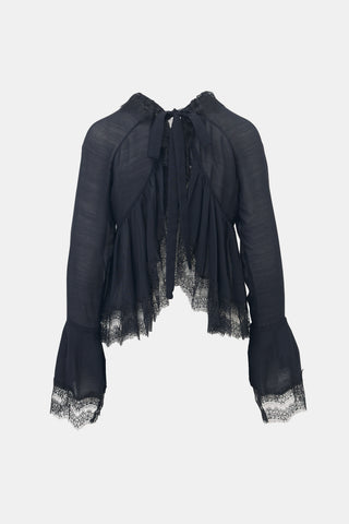 Rosie Assoulin Silk & Wool Lace Blouse