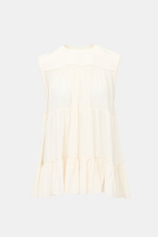 Chloé Silk Tiered Sleeveless Top