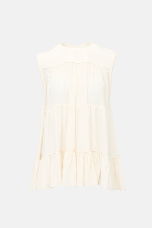 Chloé Silk Tiered Sleeveless Top