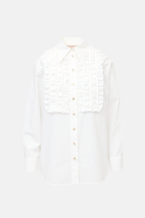 Valentino Ruffled Button Up Shirt