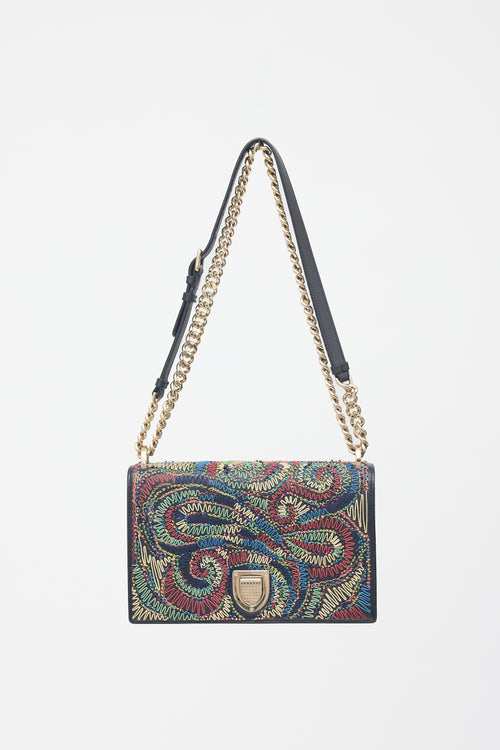 Dior 2018 Leather Embroiderd Diorama Bag