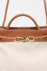 Bottega Veneta Leather & Canvas Small Andiamo Bag