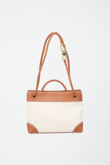 Bottega Veneta Leather & Canvas Small Andiamo Bag