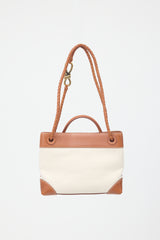 Bottega Veneta Leather & Canvas Small Andiamo Bag