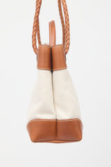 Bottega Veneta Leather & Canvas Small Andiamo Bag