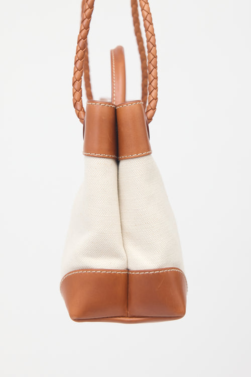 Bottega Veneta Leather & Canvas Small Andiamo Bag