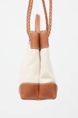 Bottega Veneta Leather & Canvas Small Andiamo Bag