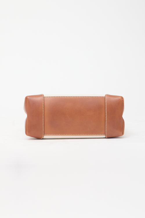 Bottega Veneta Leather & Canvas Small Andiamo Bag