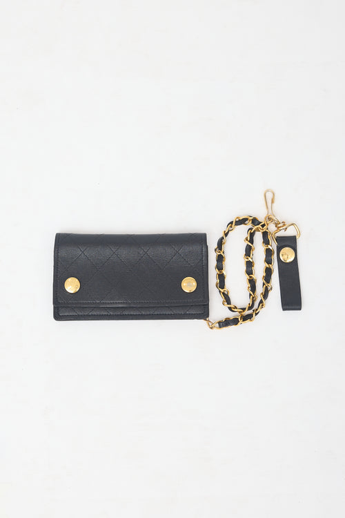 Chanel Vintage Leather Chain Pouch