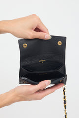 Chanel Vintage Leather Chain Pouch
