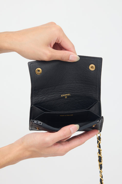 Chanel Vintage Leather Chain Pouch