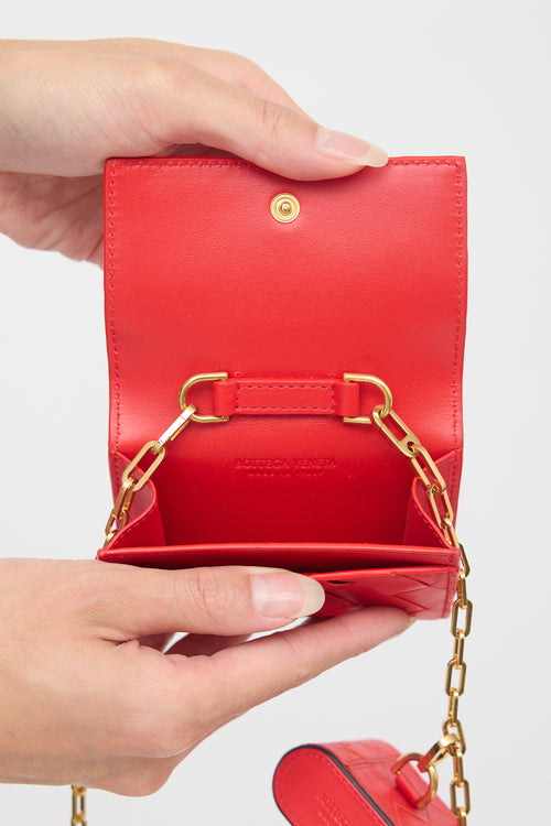 Bottega Veneta Intrecciato Card Case On Chain